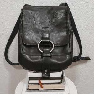 Kara Van Petrol Leather Sling Bag / Made In Italy